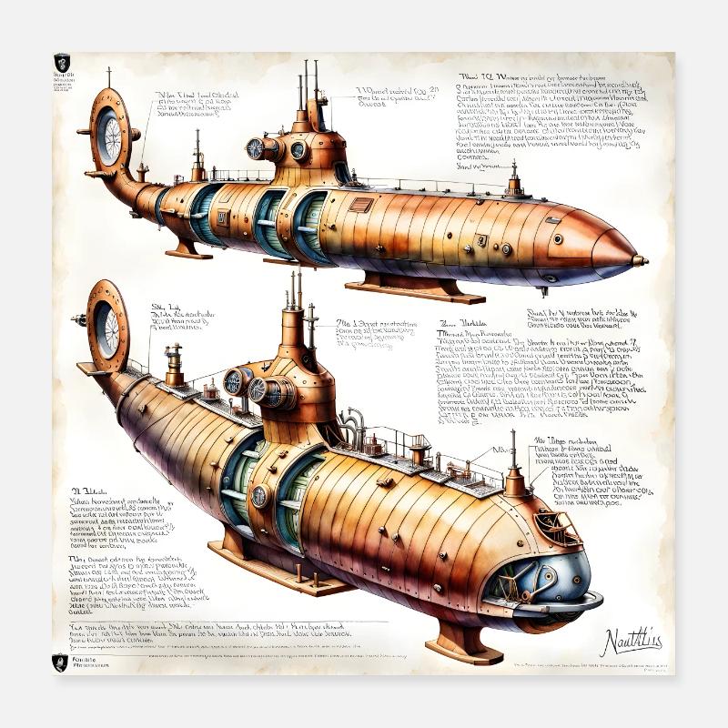 Sous-marin #3 Poster 40 x 40 cm