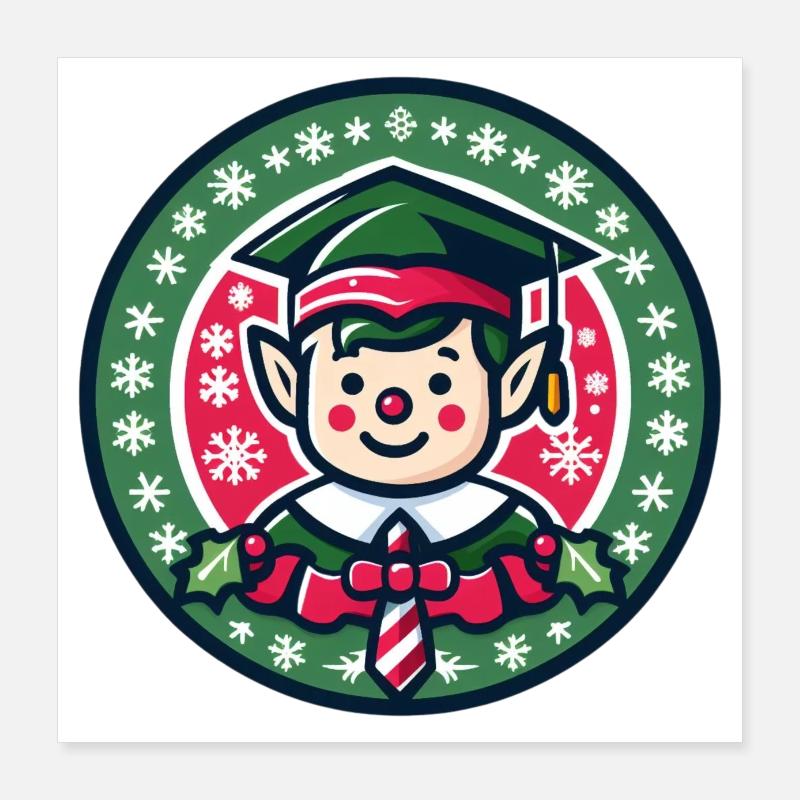Elf School Poster 16" x 16" (40x40 cm)