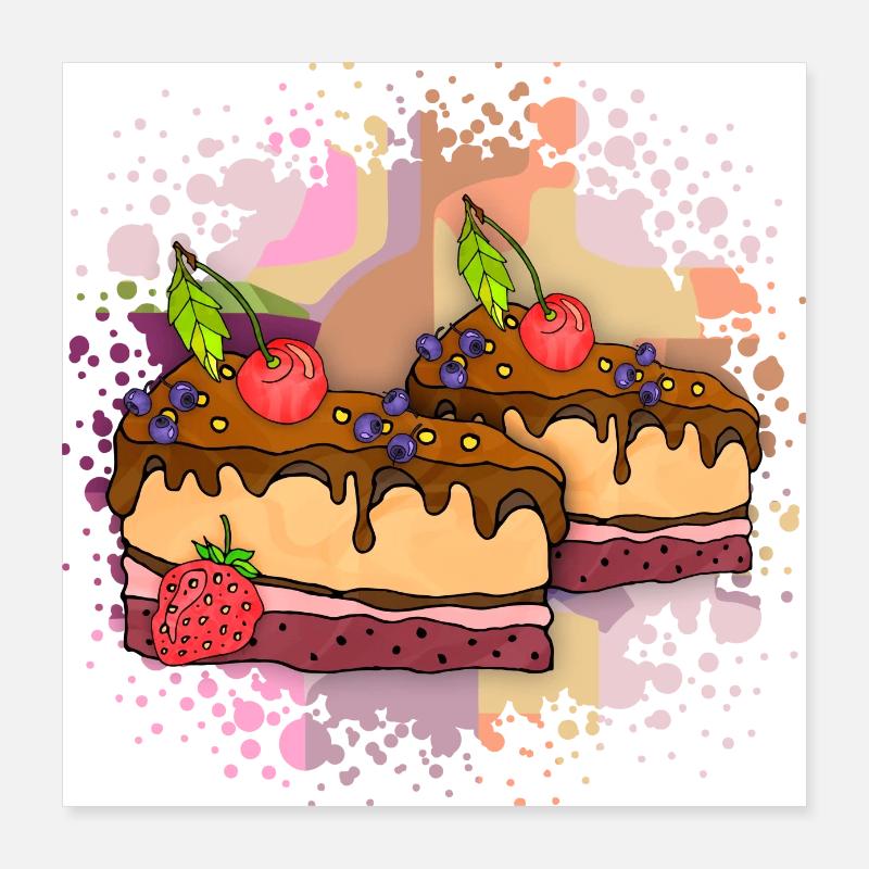 Gâteaux Poster 40 x 40 cm