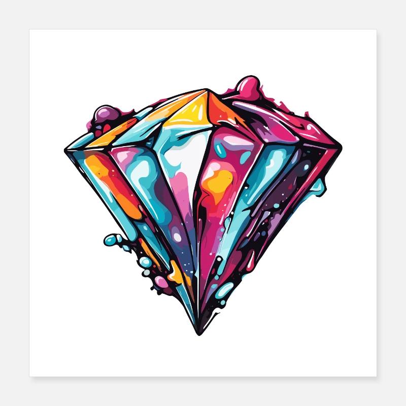 Diamant / Kristall / Brillanz / Stein / Edel Poster 40x40 cm