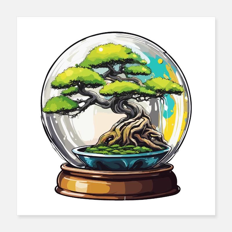 Bonsai in a Jar / Botany / Biotope / Terrarium Poster 16" x 16" (40x40 cm)