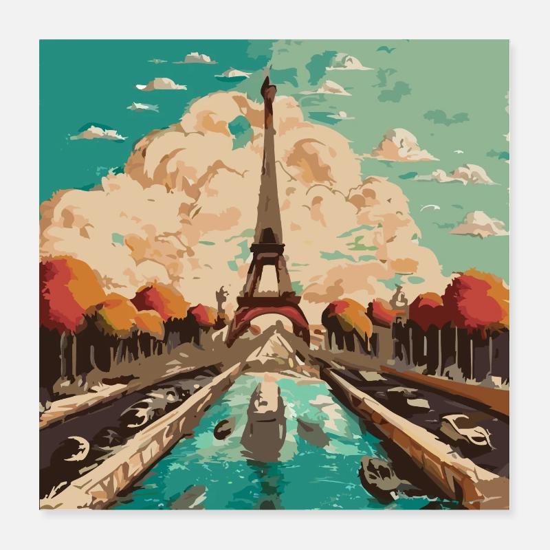 Eiffelturm in Paris Poster 40x40 cm