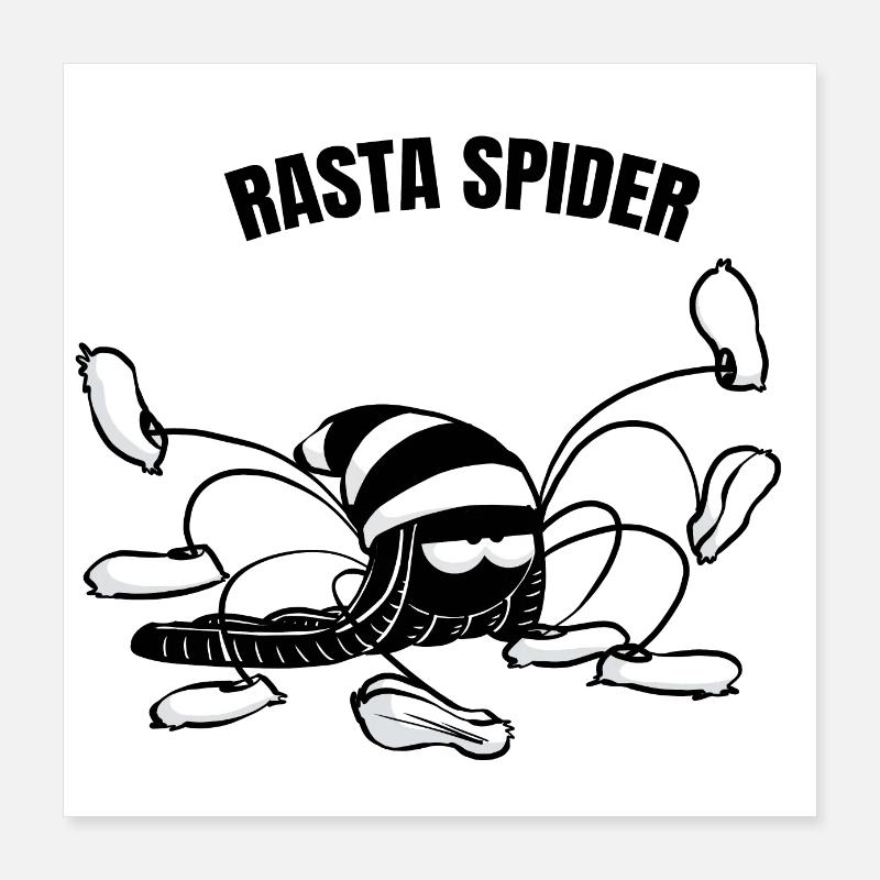 Beth die Spinne - Rasta-Spinne (Textversion) Poster 40x40 cm