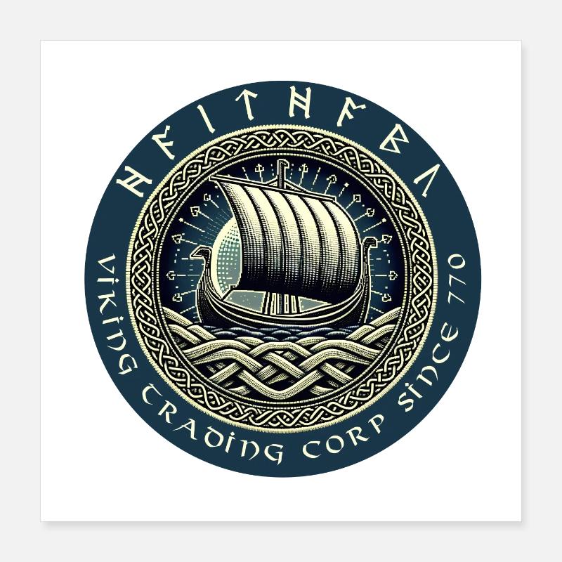 Haithabu Viking Trading Poster 16" x 16" (40x40 cm)