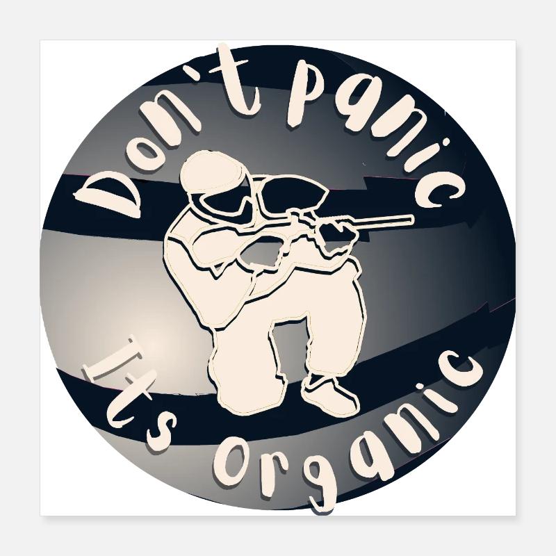 Paintballs, don't panic it's organic! Poster 16" x 16" (40x40 cm)