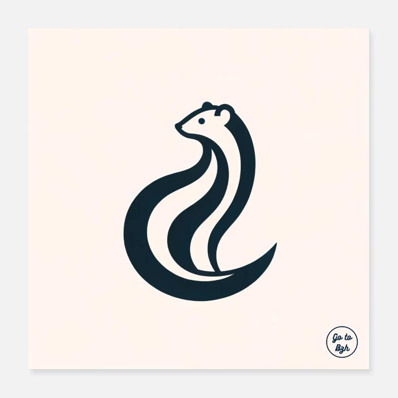 Hermelin-Silhouette Poster 40x40 cm