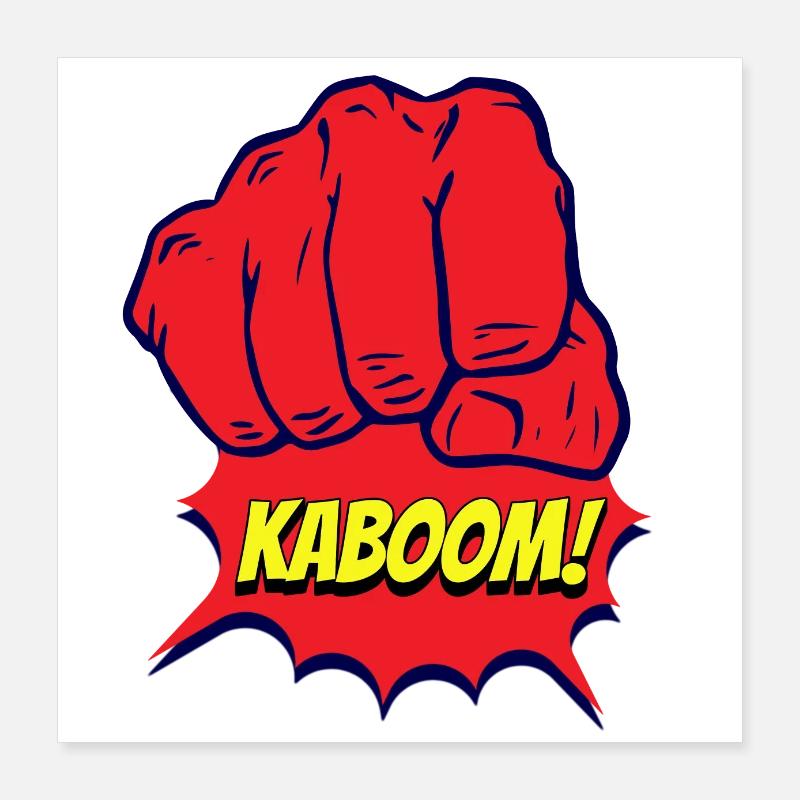 Rote und starke Faust, Kaboom Poster 40x40 cm