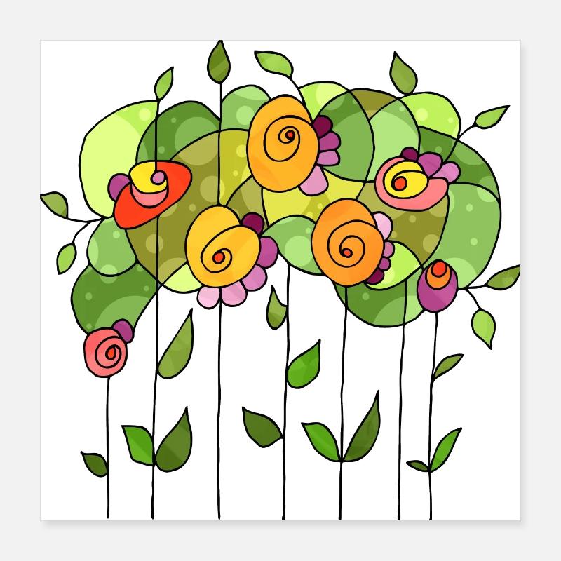 Blumen Poster 40x40 cm