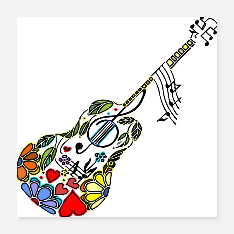Gitarre Poster 40x40 cm
