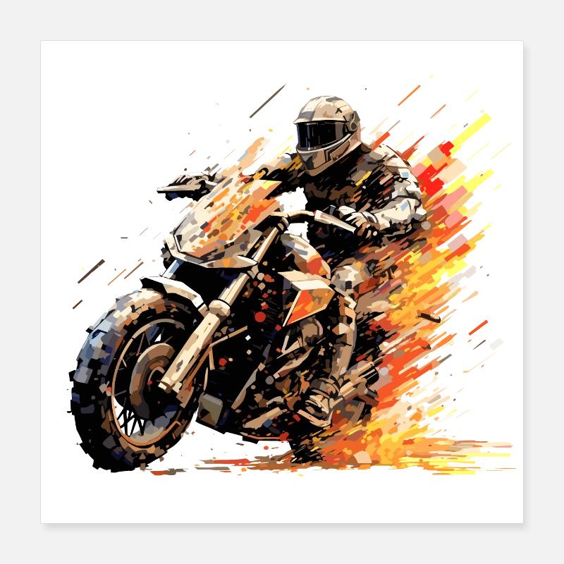 Résumé de compétition de course de moto à vitesse rapide Poster 40 x 40 cm