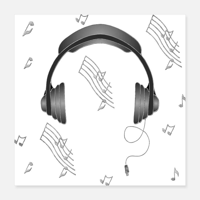 Écouteur Poster 40 x 40 cm