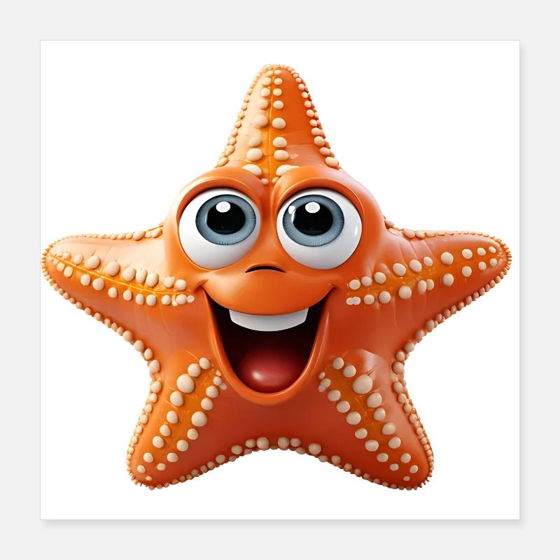 Lustiger Seestern Poster 40x40 cm