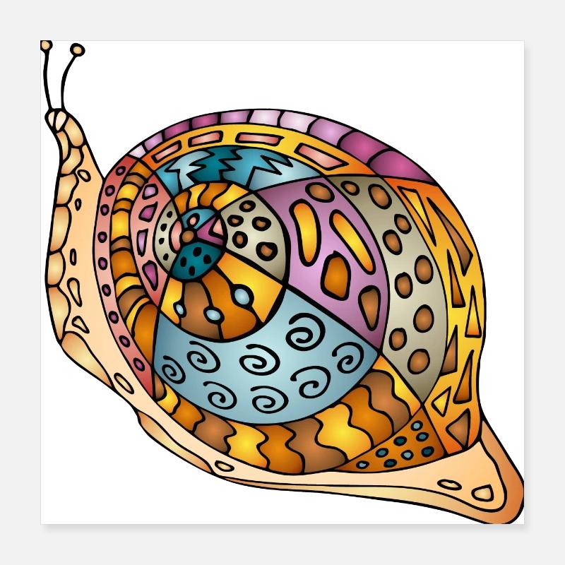 Snail Poster 16" x 16" (40x40 cm)