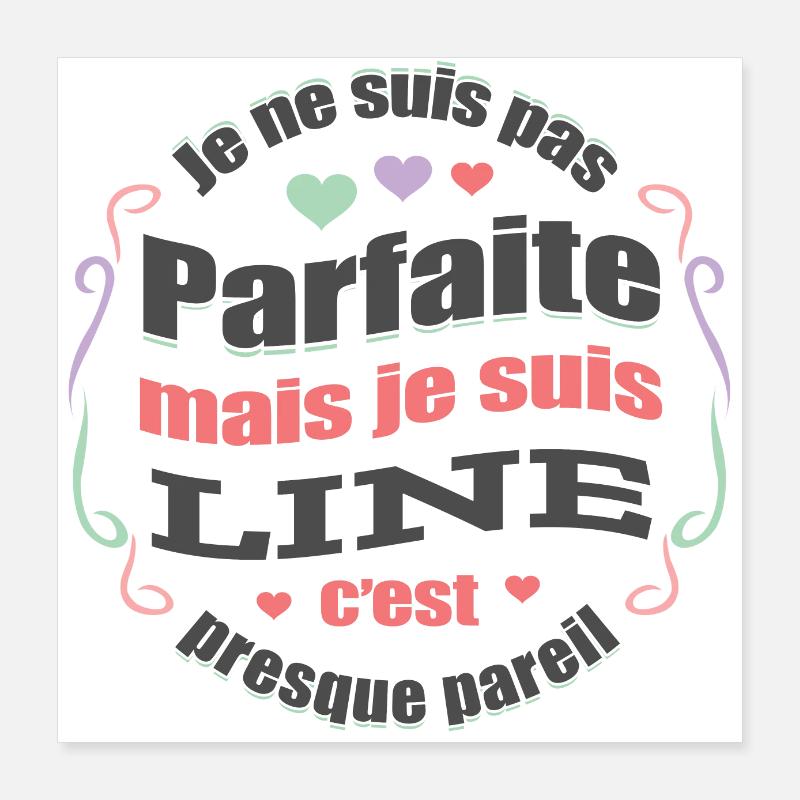LINE PARFAITE - PRENOM LINE Poster 40 x 40 cm