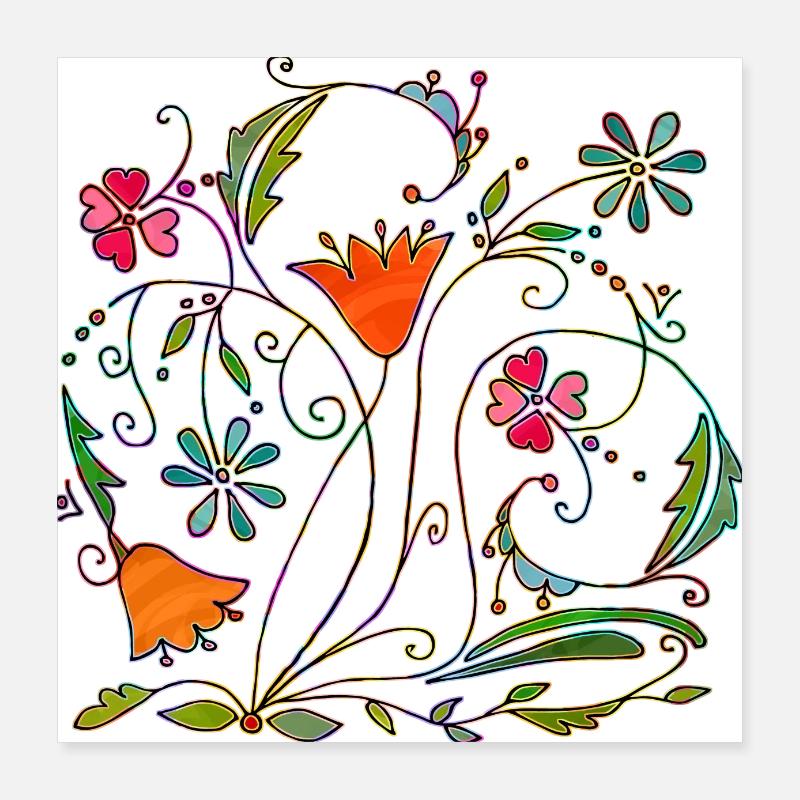 Blumen Poster 40x40 cm