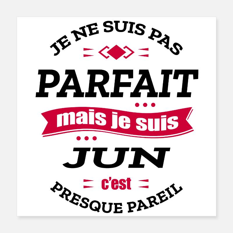 JUN PARFAIT - PRENOM JUN Poster 40 x 40 cm