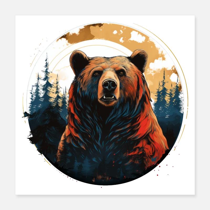 Grizzli Poster 40 x 40 cm