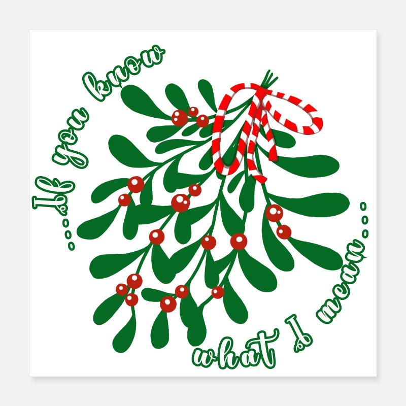 Gui magique vert joyeux Noël Poster 40 x 40 cm