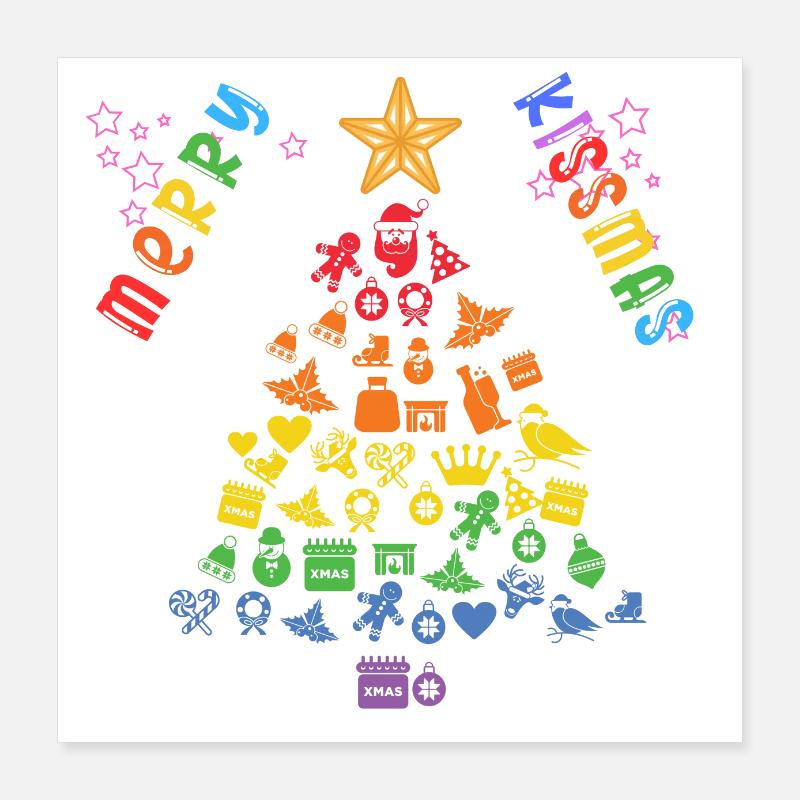 Rainbow Christmas Tree Poster 16" x 16" (40x40 cm)