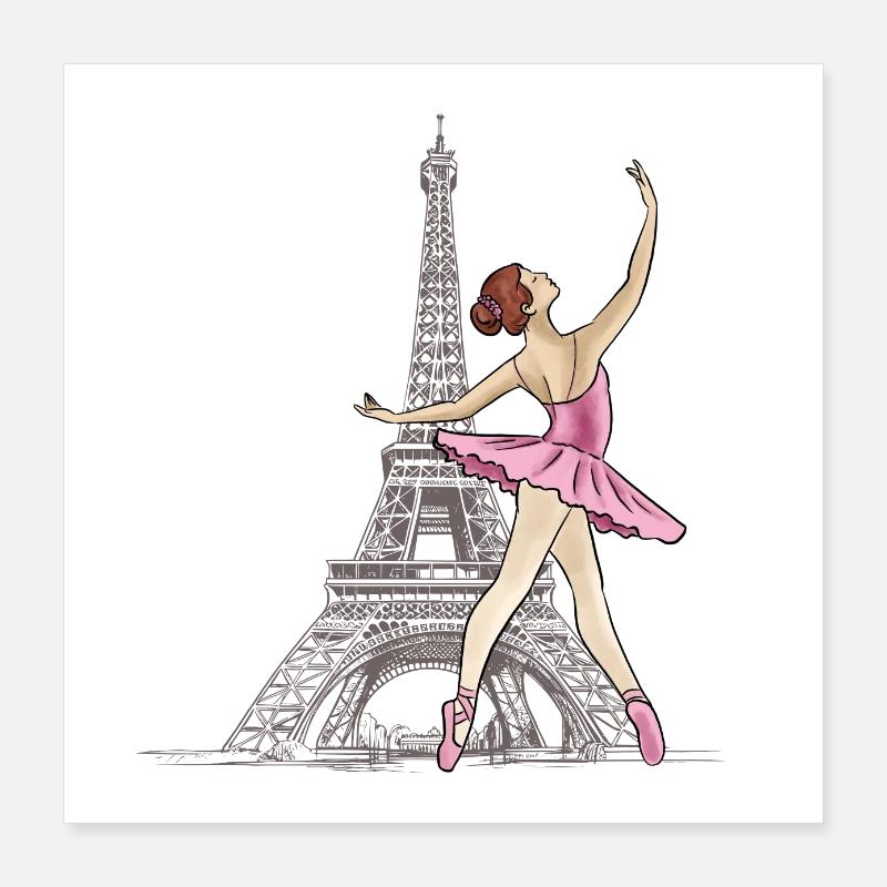 ballet dancer in Paris Poster 16" x 16" (40x40 cm)
