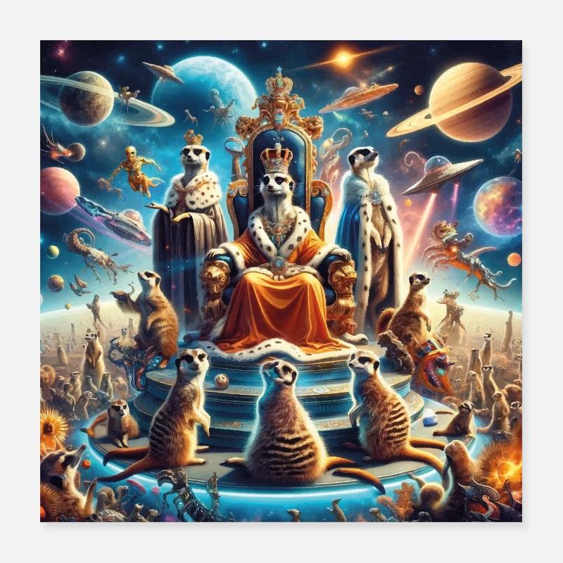 Rois des suricates Poster 40 x 40 cm