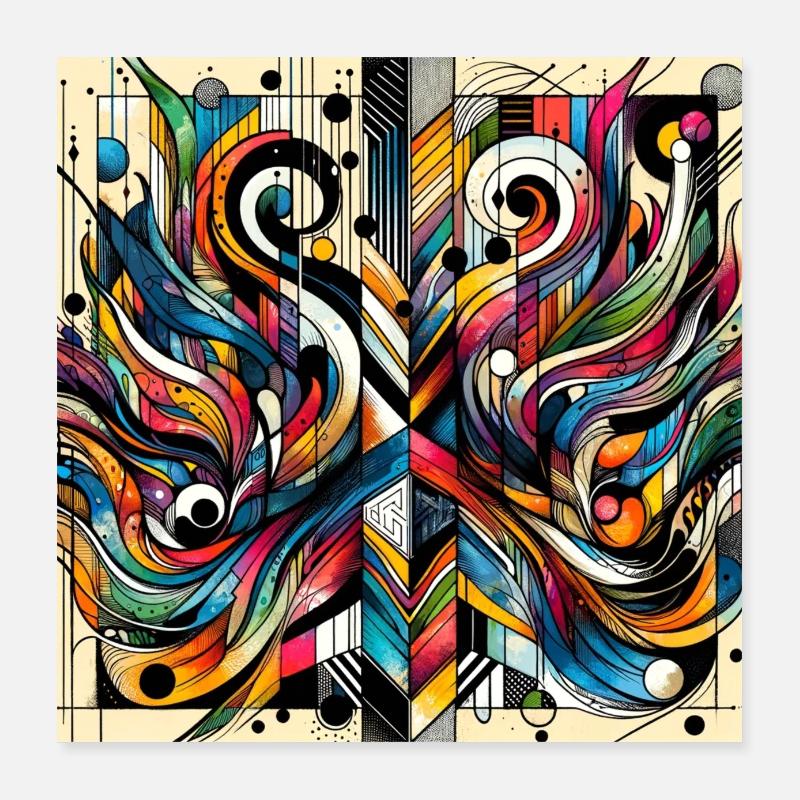 Colorful shapes and colorful patterns Poster 16" x 16" (40x40 cm)