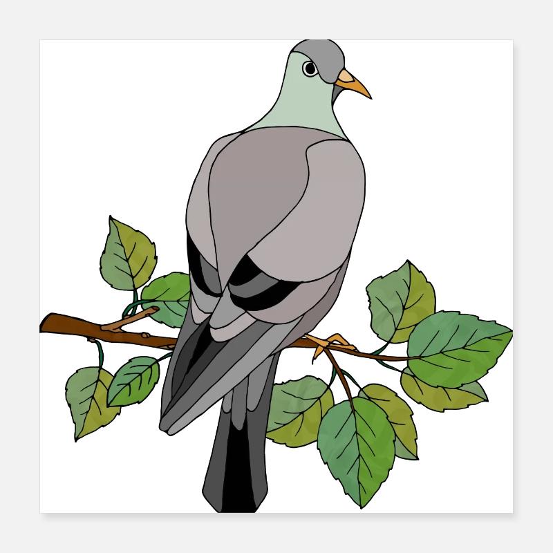 Oiseau Poster 40 x 40 cm