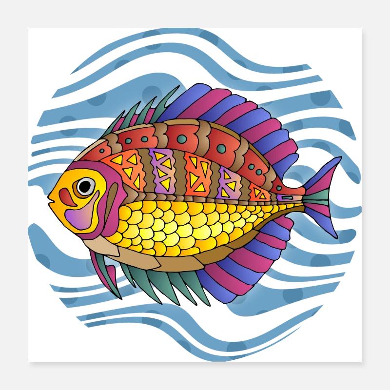 Fisch Poster 40x40 cm