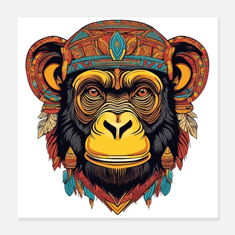 Chimpanse Poster 40x40 cm