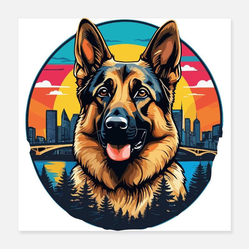 German Shepherd Poster 16" x 16" (40x40 cm)
