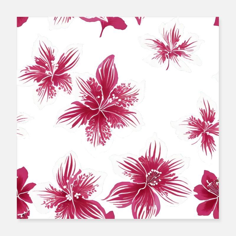 Fleurs hawaïennes Poster 40 x 40 cm