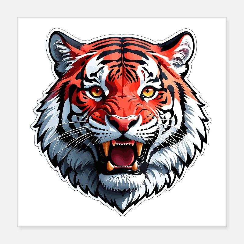 Red Tiger Poster 16" x 16" (40x40 cm)