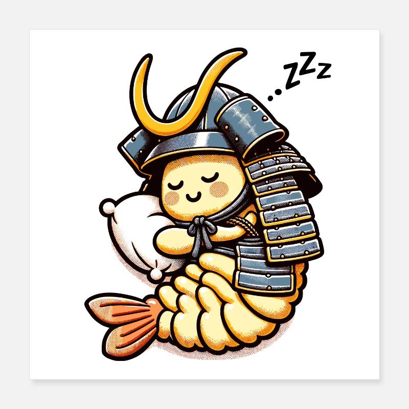 The Samurai Tempura Nap Poster 16" x 16" (40x40 cm)