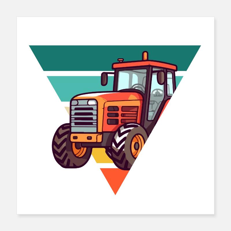 Vintage Tractor - Gift Idea Poster 16" x 16" (40x40 cm)