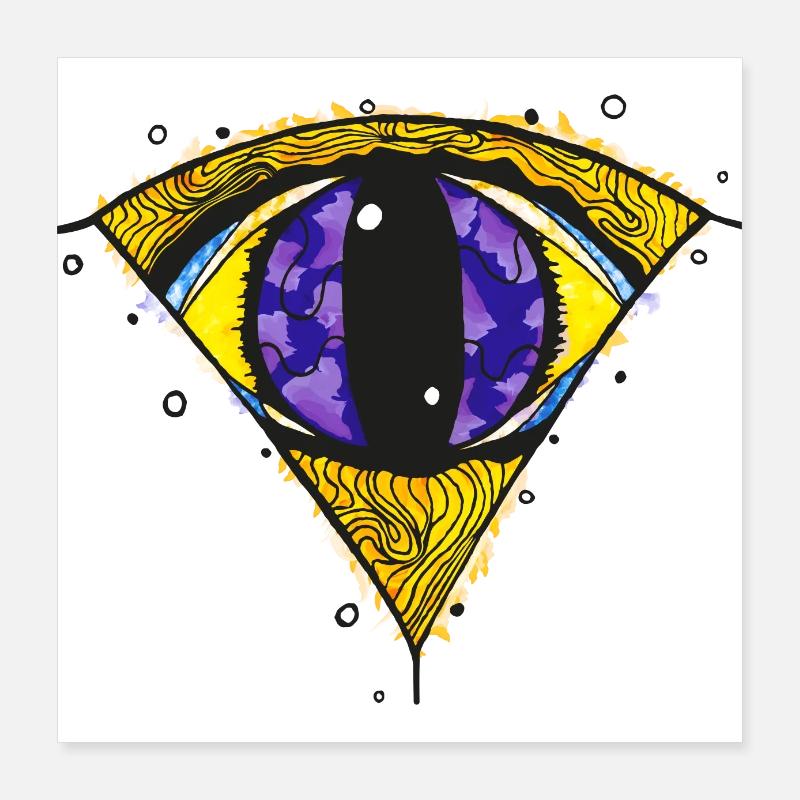 Magic Eye - Style aquarelle Poster 40 x 40 cm