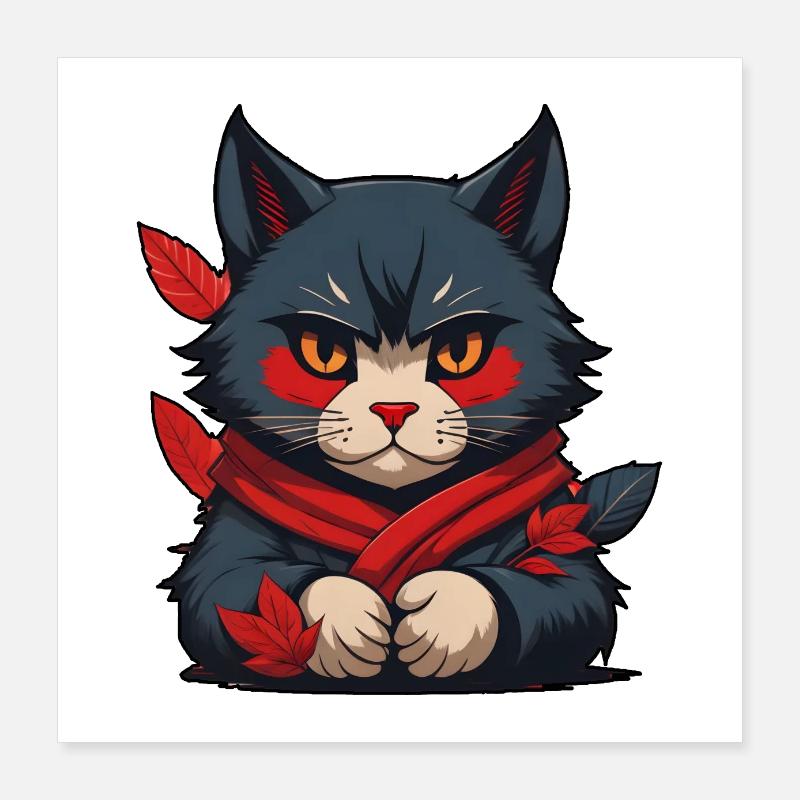 Ninja Cat Poster 16" x 16" (40x40 cm)