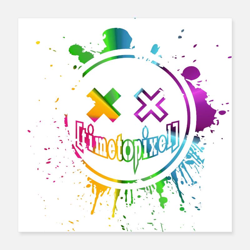 Pixelsmiley (en anglais seulement) Poster 40 x 40 cm