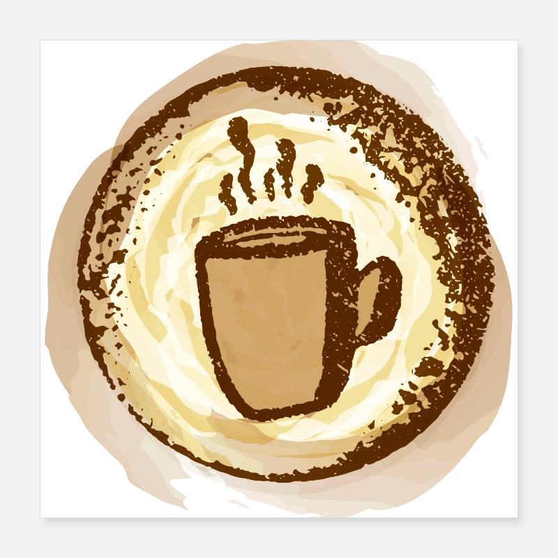 Kaffeetasse - warmes Wohlfühldesign - Kaffee Poster 40x40 cm