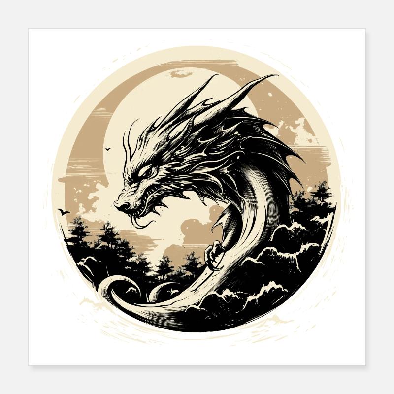 Asian dragon Poster 16" x 16" (40x40 cm)