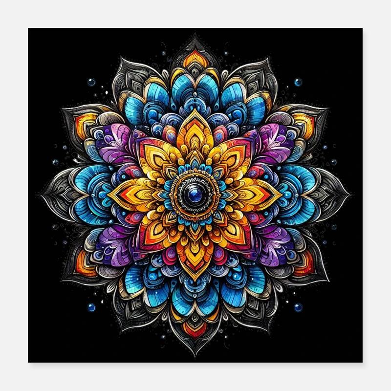 Mandala Harmony like a flower POSTER Poster 40x40 cm