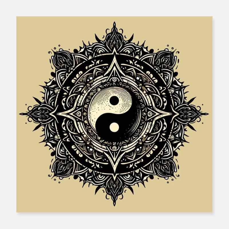 Mandala Harmony yin yang POSTER Poster 40x40 cm