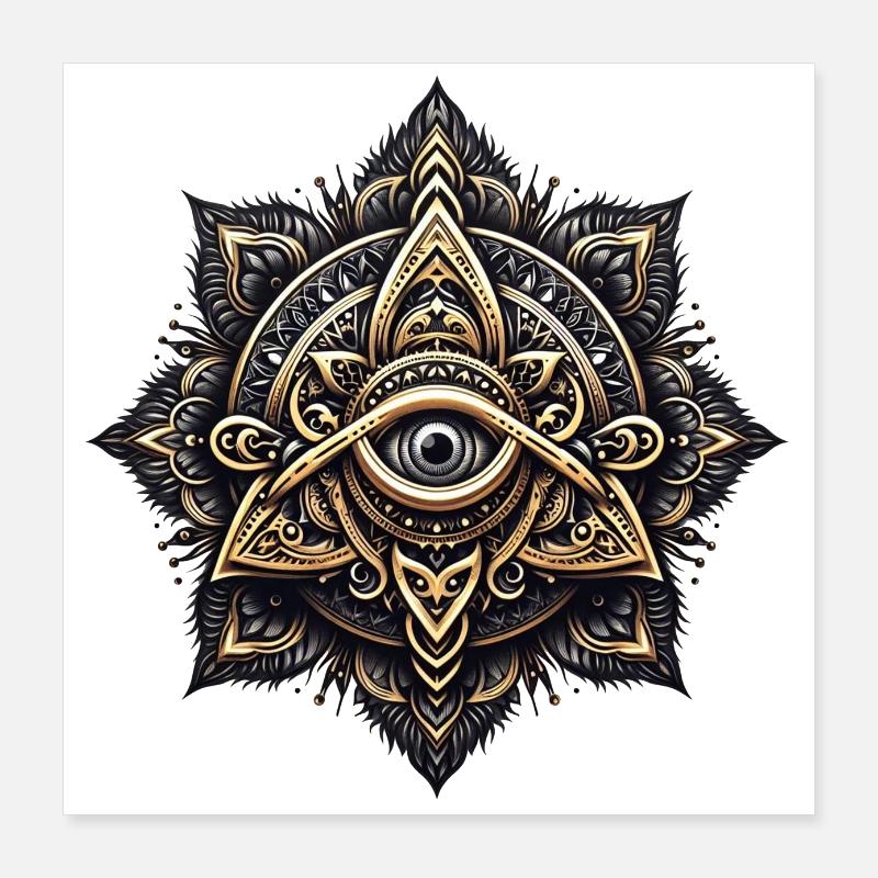 Mandala Harmony Auge Poster 40x40 cm