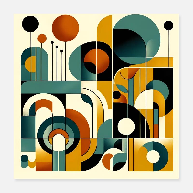 Abstract Reflecting Geometric Modern Poster 16" x 16" (40x40 cm)