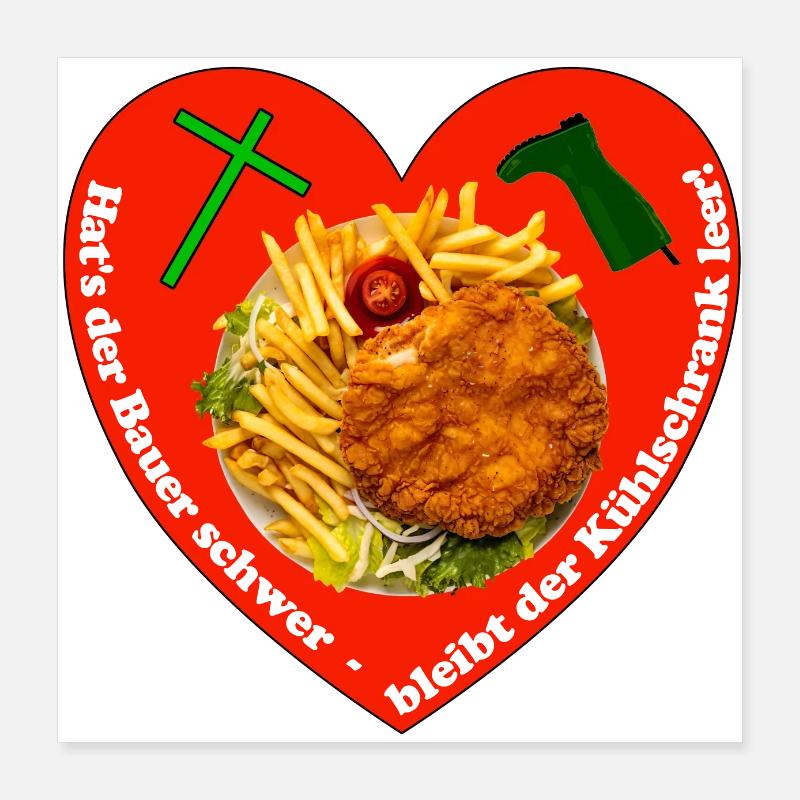 Solidarität mit den Bauern Poster 40x40 cm