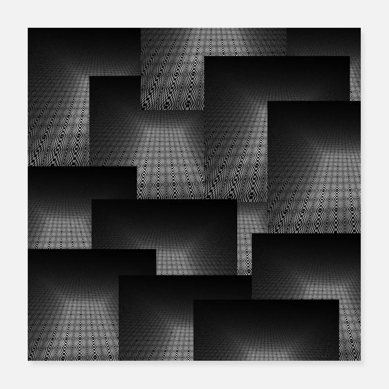 Square Patterns - Poster 16" x 16" (40x40 cm) - white