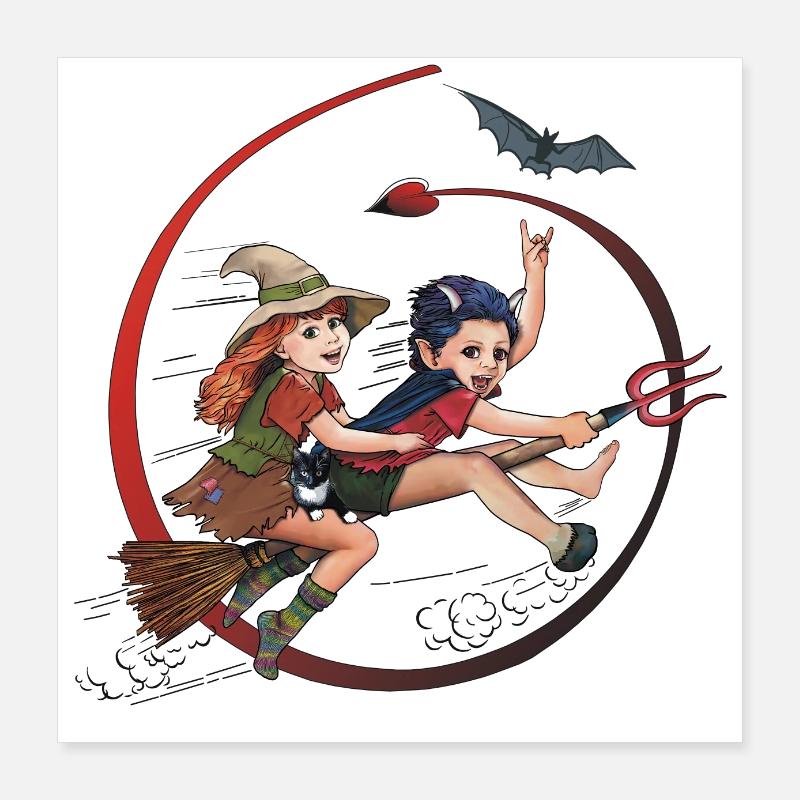 Hexi and Satani Poster 16" x 16" (40x40 cm)