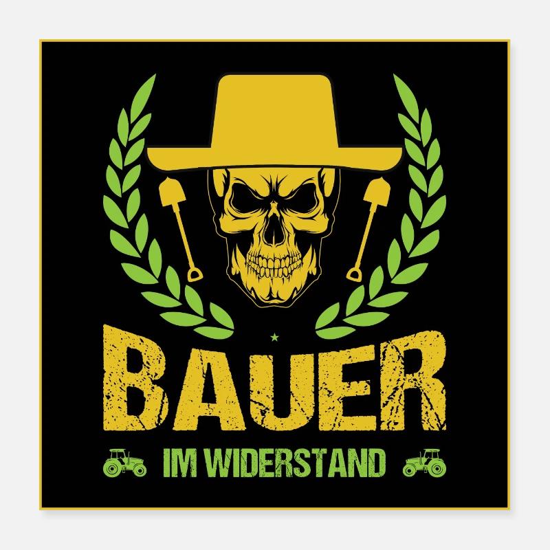 Bauer Im Widerstand Landwirt Protest Bauerndemo Poster 40x40 cm