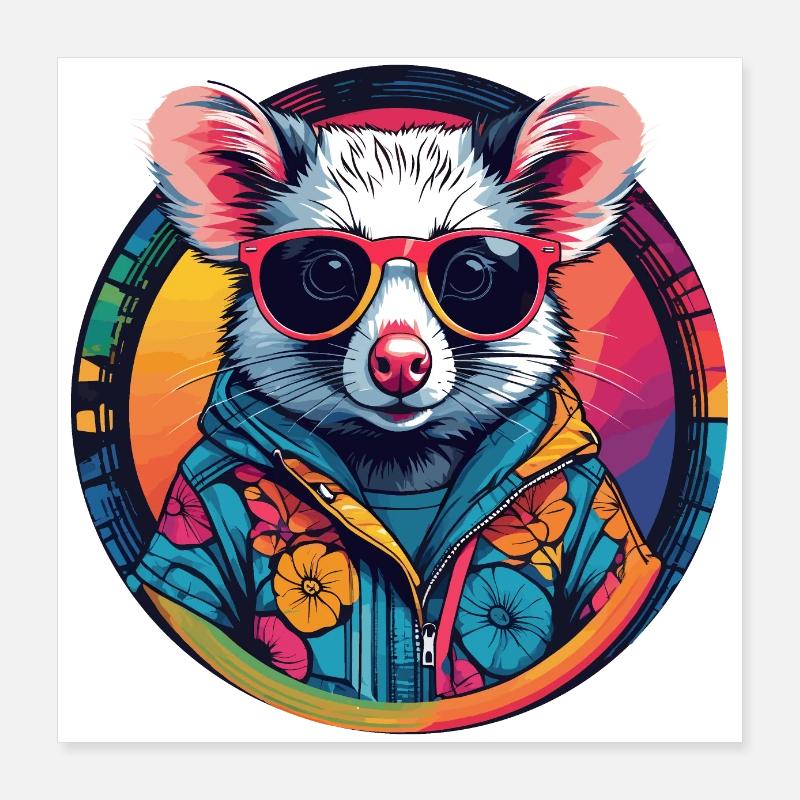 Possum Poster 16" x 16" (40x40 cm)