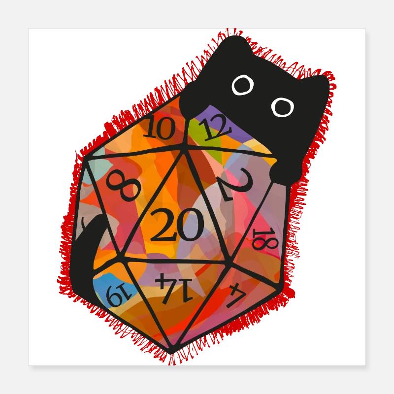 Cute cat hides behind 20 cubes Poster 16" x 16" (40x40 cm)