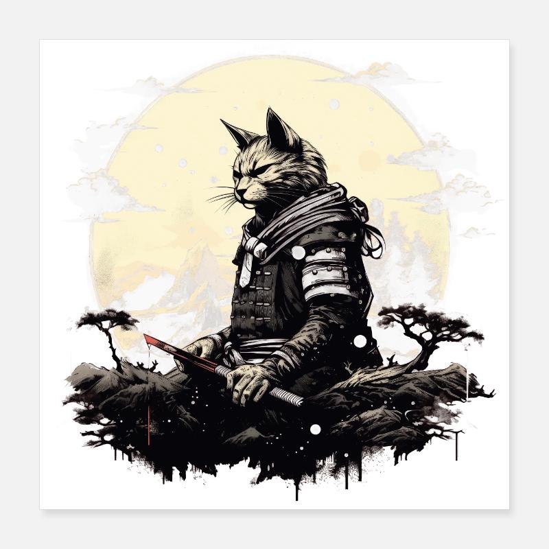 Ronin cat Poster 16" x 16" (40x40 cm)